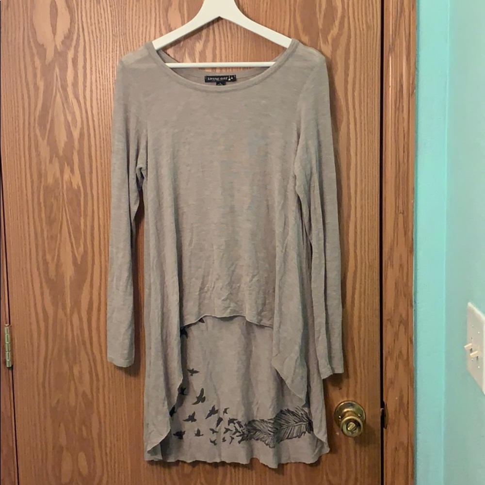 Grey long sleeve tunic top